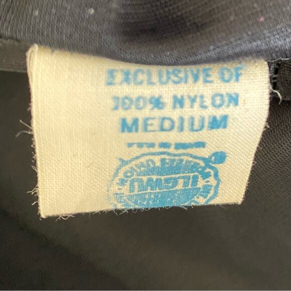 Vintage Black Sheer Peignor Nightgown Robe Ruffle Set size medium 70s Union USA - Picture 12 of 14